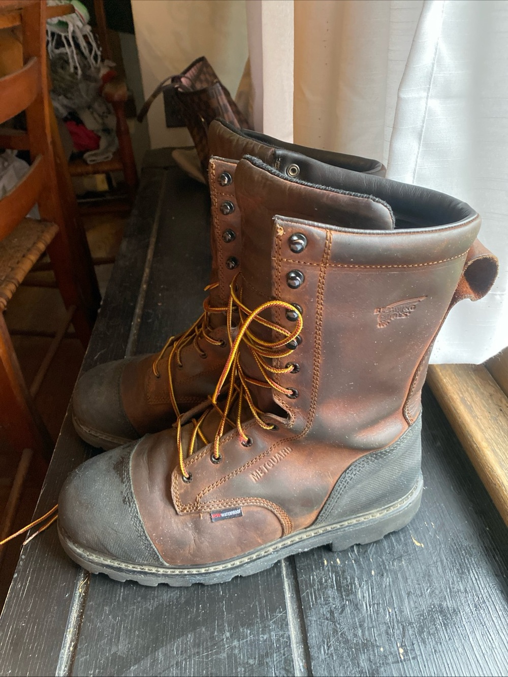 Red Wing Shoes Men’s Brown Leather Lace-Up Work Boots